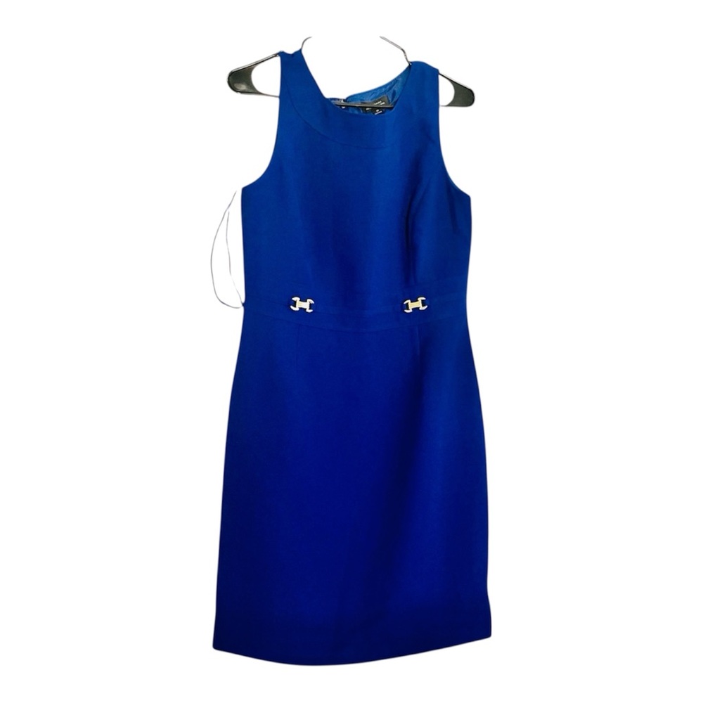 Tahari Woman Cobalt Blue Midi Dress